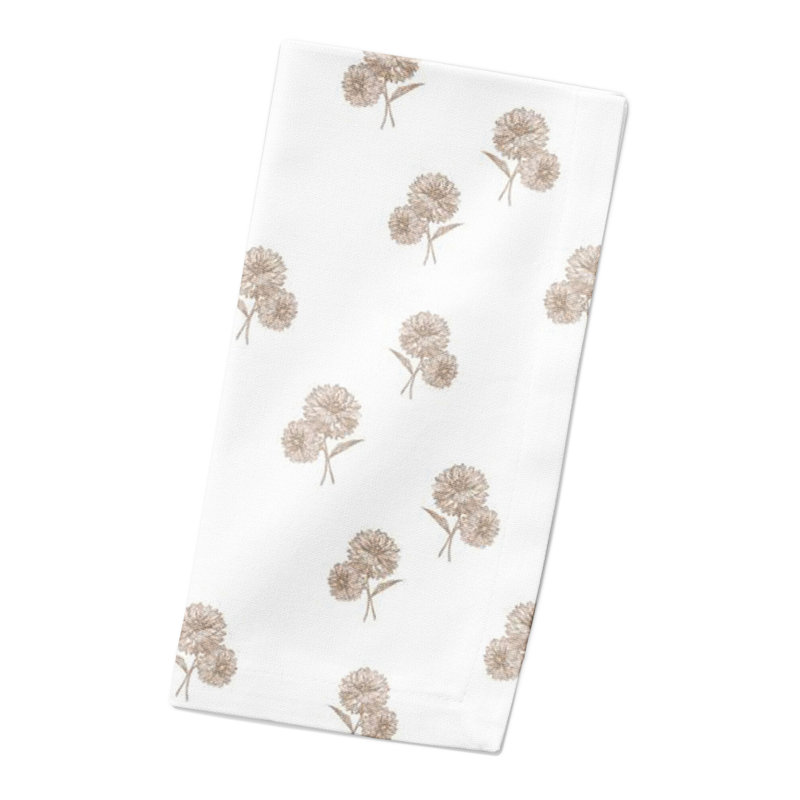 Serviette de table rectangulaire en coton sergé, Crème