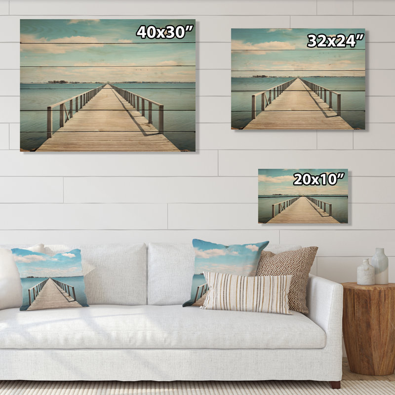 Pier Lone Pier II sur impression sur bois, H 30 po x l 40 po x P 0,78 po