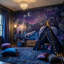 Mur de nuit avec constellations d'animaux fantaisistes-1911847672-1911847673