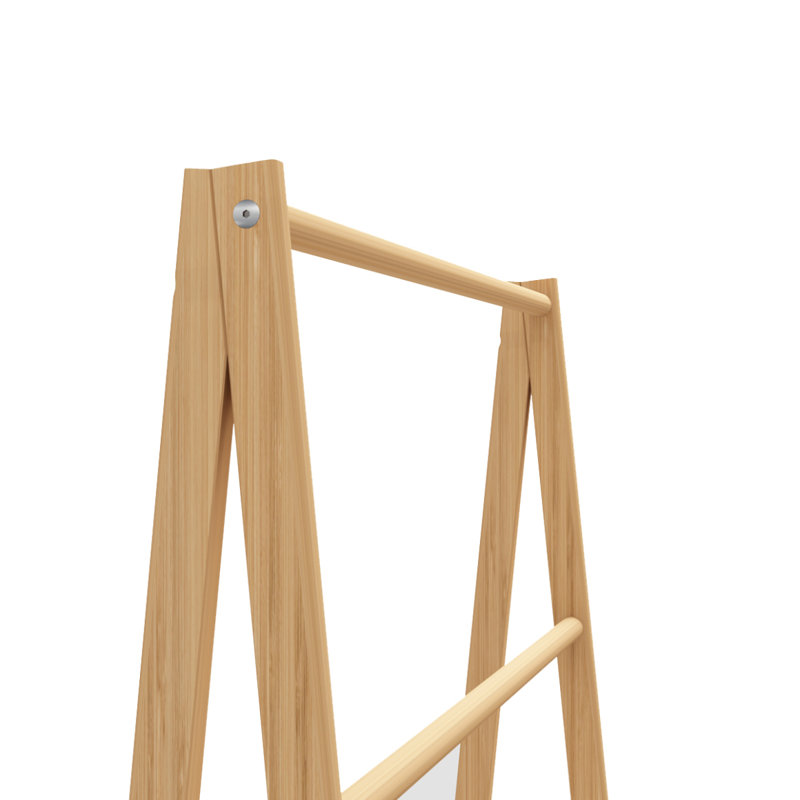 Bamboo Ladder Towel Rack With Storage Shelf