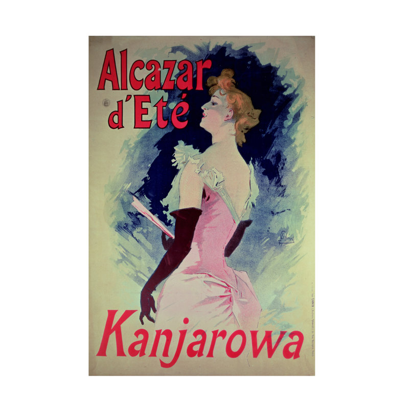 «Jules Cheret Alcazar Dete» avec art sur toile, H 19 po x l 12 po