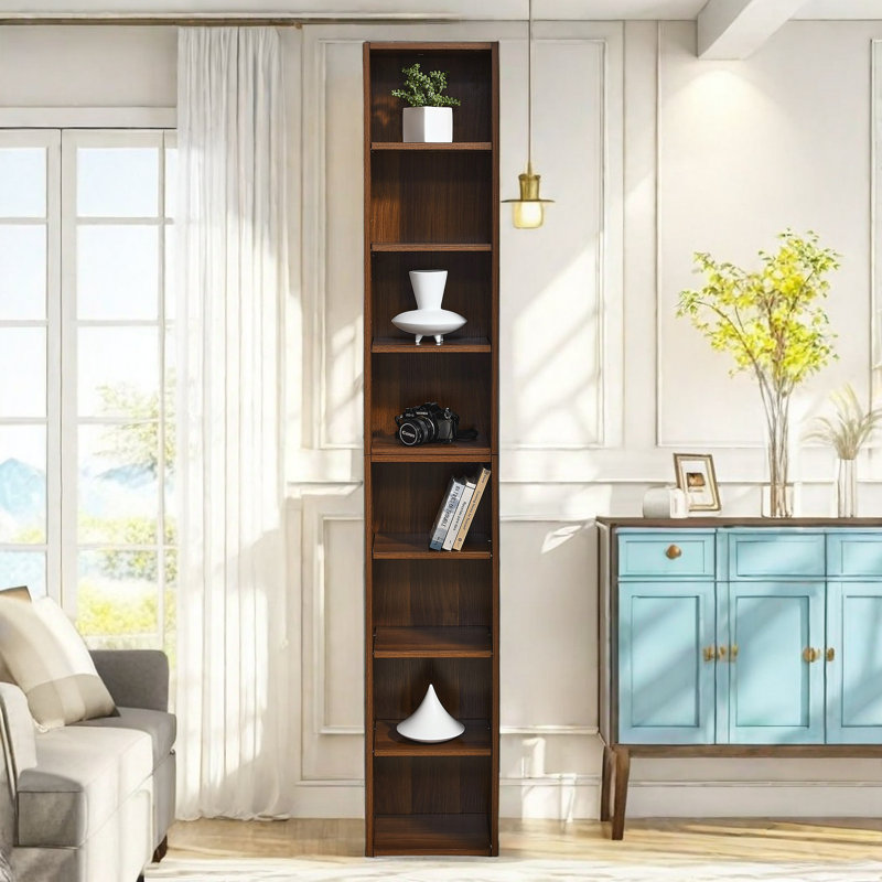 Ebern Designs 8-Tier Media Tower Rack With Adjustable Shelves, 71In ...