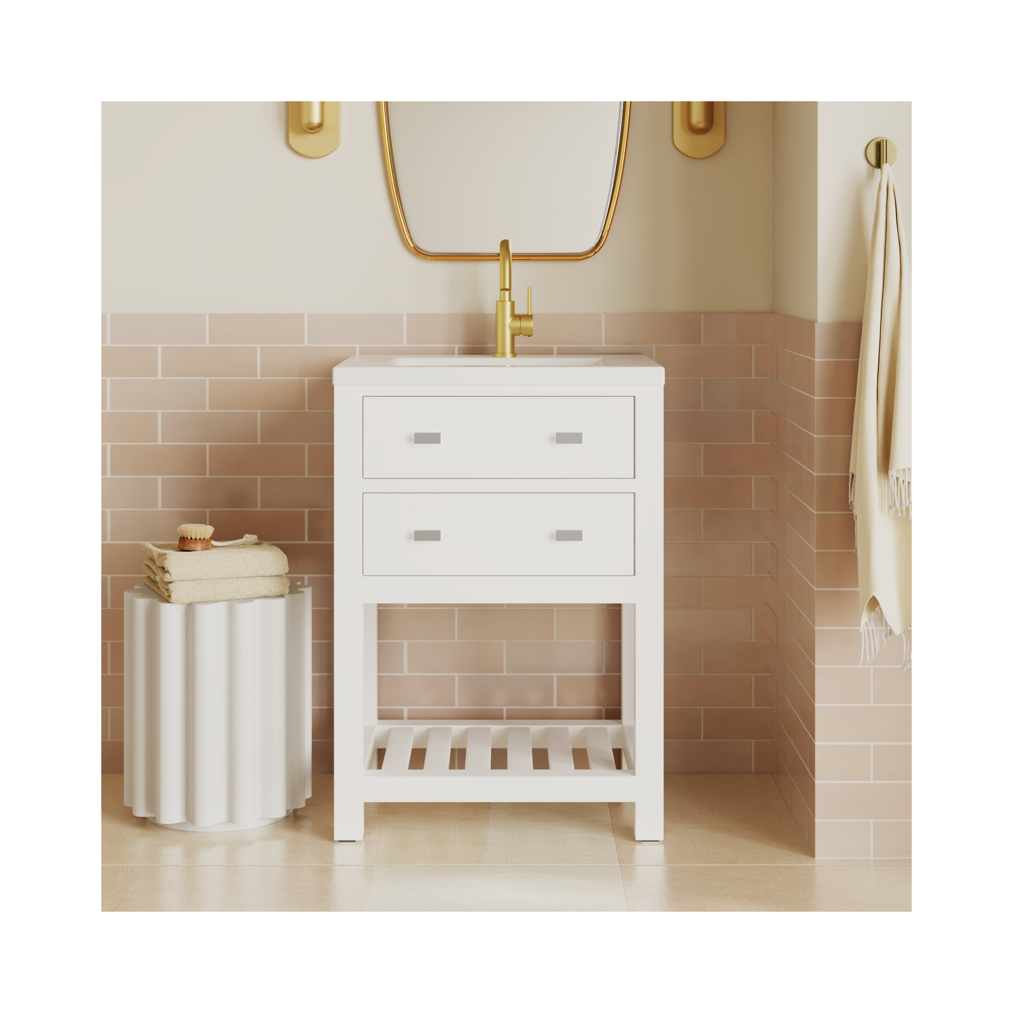 Caitlyn 24'' Single Bathroom Vanity, White