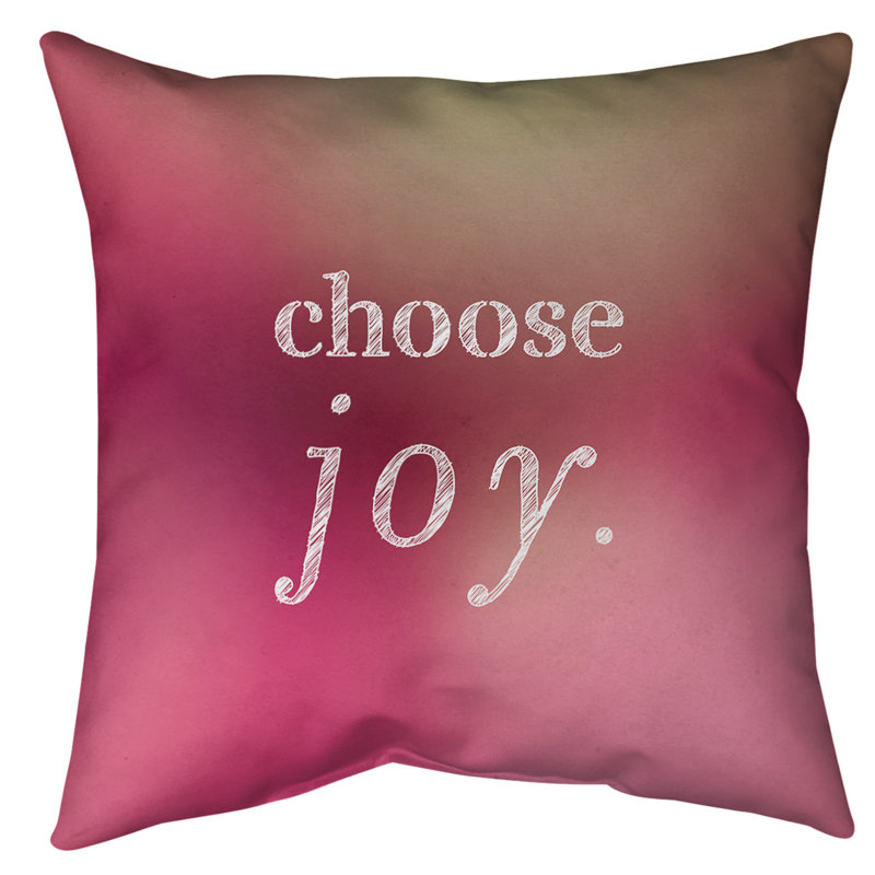 Coussin de sol choose Joy, H 36 po x l 36 po, Lueur rose