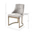 Chaise de salle à manger 2 pièces, structure en métal et revêtement gris, mousse haute, pieds Lucid 2 pattes dorées antiques, avec tissu haute densité