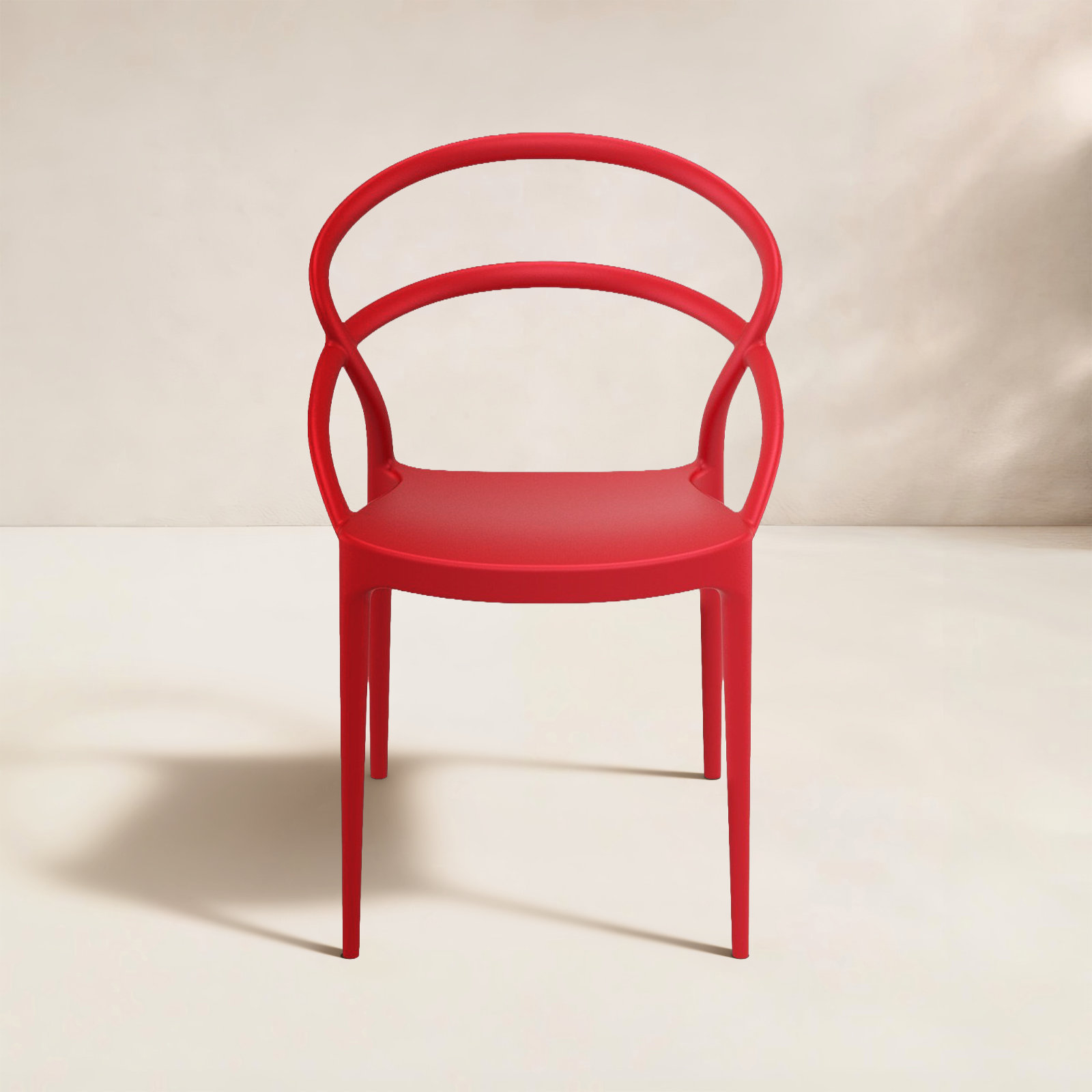 Farrah Stackable Patio Armchair, Red