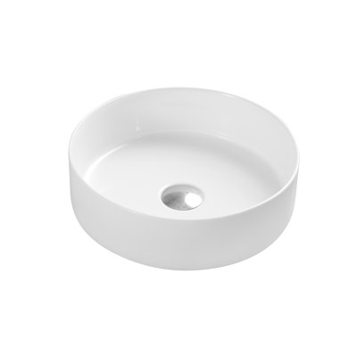 Lavabo de salle de bain vasque circulaire en céramique 13,75 po DAX