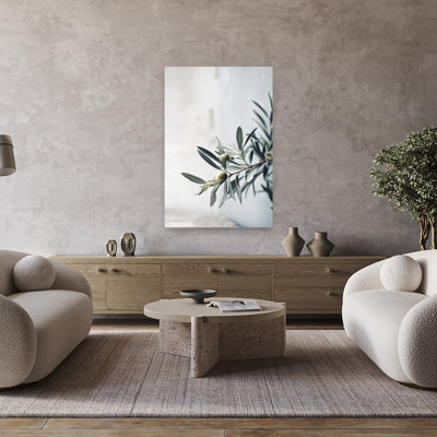Olive Sérénité Affiche murale contemporaine élégante et minimaliste représentant une plante naturelle