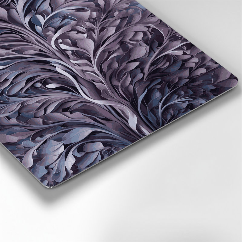 Abstrait floral 84, art mural en métal mauve, H 16 po x l 20 po