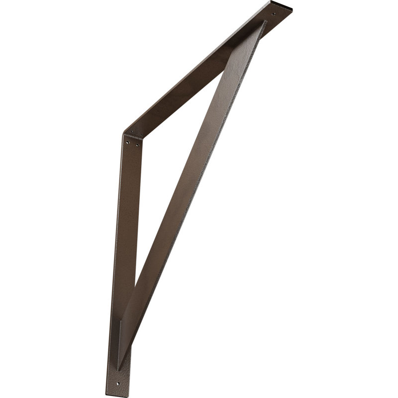 Support traditionnel en acier, H 24 po x l 2 po x P 24 po, Brun martelé