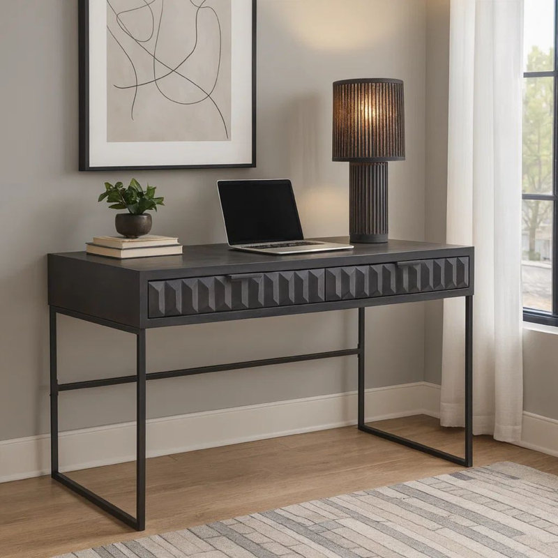 Bureau d'écriture rectangulaire l 47 po Tygan, Gris