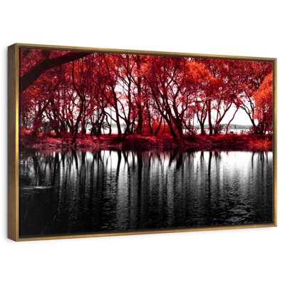 Pop Lakeside Red Trees