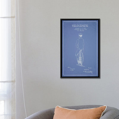 " Edouard G.F. Otto Velocipede Patent Sketch (Light Blue) III " by Aged Pixel