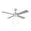 Ventilateur de plafond intérieur moderne en nickel brossé à 4 pales de 52 po avec DEL intégrée 3000K et chaîne de traction Tavo-127367589