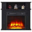 Foyer électrique 28 po avec manteau de cheminée, insert de cheminée remplaçable avec télécommande, autoportant, bûche réaliste et effet de flamme, foyer de cheminée avec tablette de rangement, 750 / 1500W-175589821