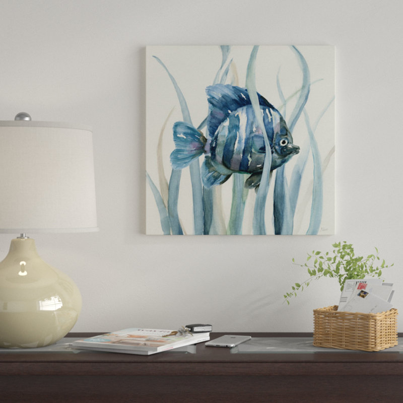 'Fish in Seagrass I' Print on Canvas, 48" H x 48" W x 1.5" D, Wrapped Canvas