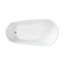 Baignoire autoportante en acrylique de 55 po, blanc brillant, idéale pour la salle de bain, avec drainage encastré et double isolation autoportante offrant une expérience de trempage relaxante, bonde en acier inoxydable