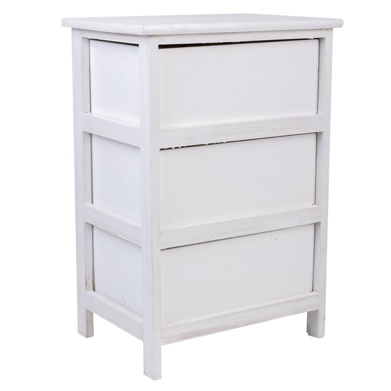 Alexan 40cm W Solid Wood Bedside Table, White