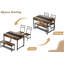 Ensemble de salle à manger 4 pièces pour 4 personnes, table rectangulaire avec 2 chaises et 1 banc, tiroirs latéraux doubles, idéal pour salle à manger, cuisine, restaurant, jardin, style rétro marron-1440684009