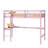 Pink Twin Loft Bed With Built In Desk Safety Rail-889136829