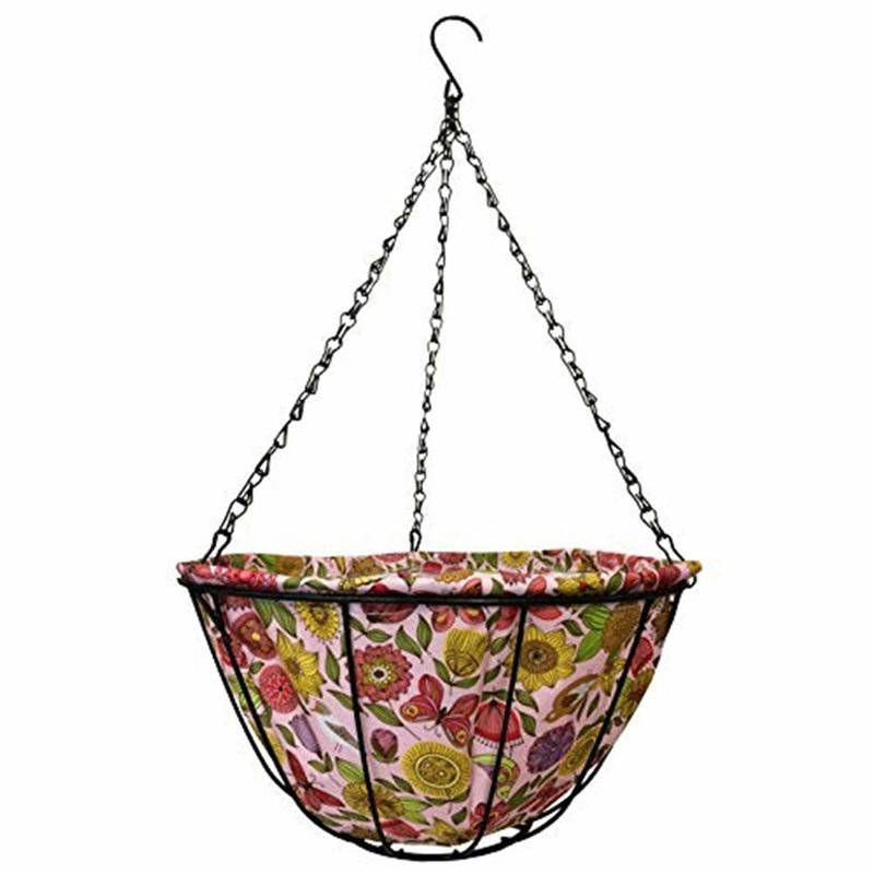 Metal Hanging Planter, 7" H x 14" W x 14" D, Yes