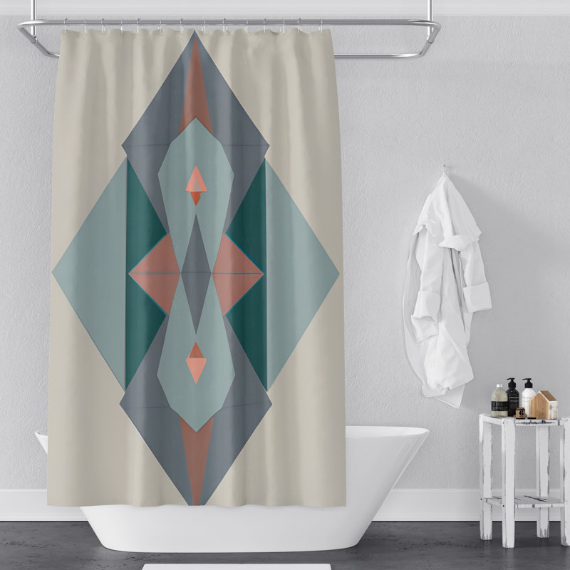 Annaie Abstract Shower Curtain, 83" H x 70" W
