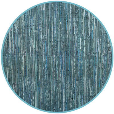 Tapis rayé en coton tissé à la main Fales Rag
