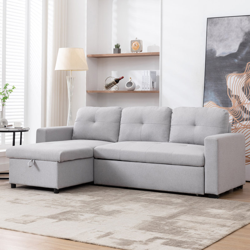 Kylissa 3 Seater Sofa Bed, Light Grey