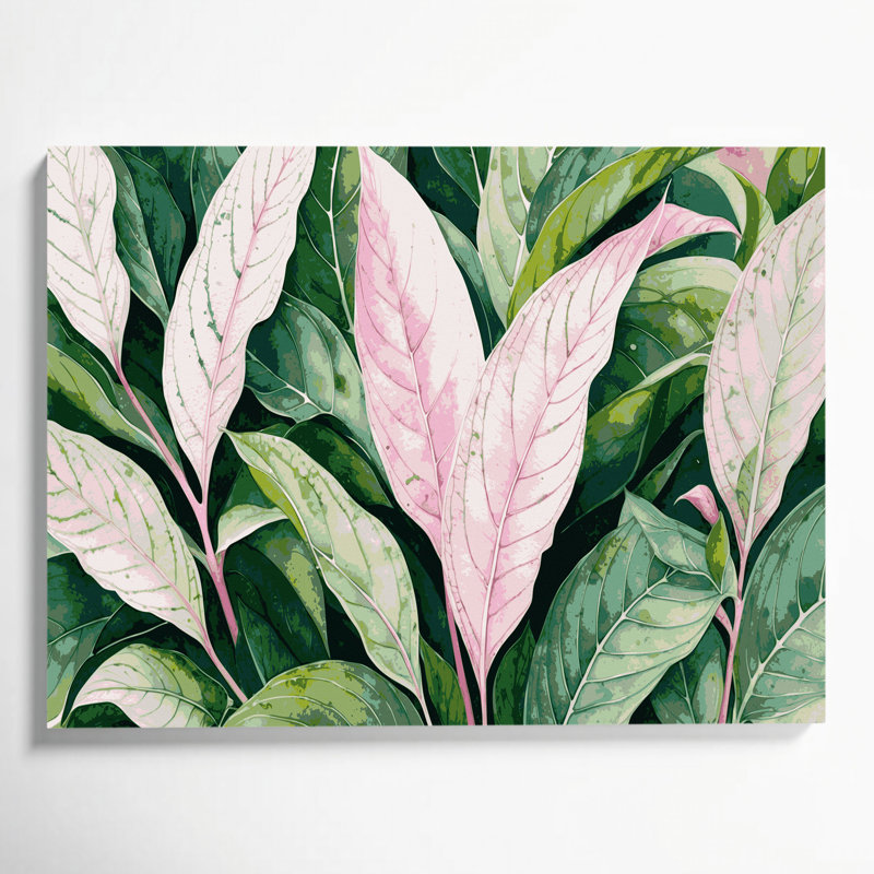 Art mural sur toile Botanical Fittonia, H 11 po x l 14 po
