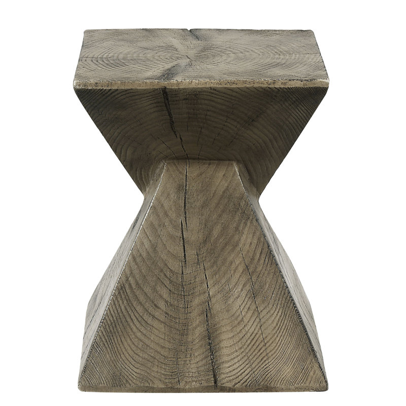 Weathered Oak Finish Accent Table