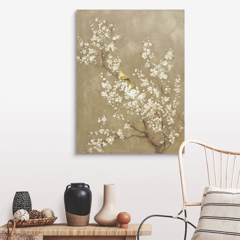 Art mural sur toile blanche, cerisier blanc, Wrapped Canvas, H 18 po x l 24 po