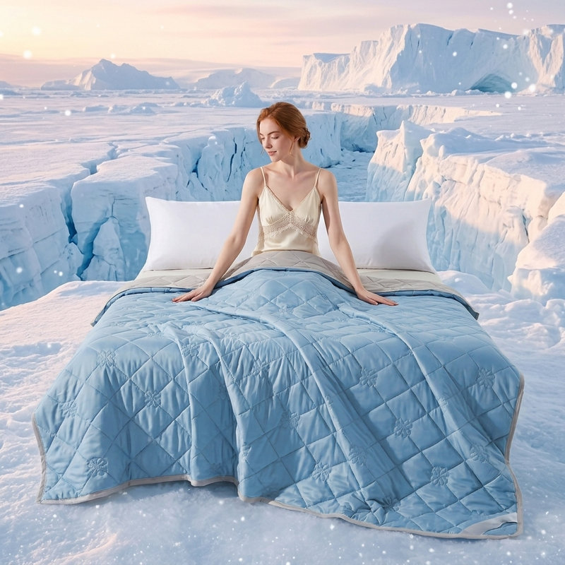 Courtepointe rafraîchissante Aigbiot Home, 173x229cm, Bleu clair