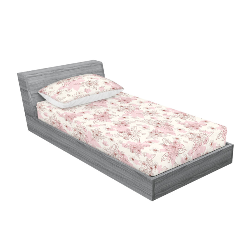Drap-housse et taie décorative Ambesonne, Ensemble de draps pour lit simple avec 1 taie d'or