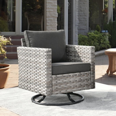 Outdoor Bobia Rocking Wicker Chair with Cushions by Latitude Run