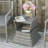 Outsunny Rattan Wicker Side Table With Umbrella Hole, 2 Tier Storage Shelf For All Weather For Outdoor, Patio, Garden, Backyard, Mixed Grey
