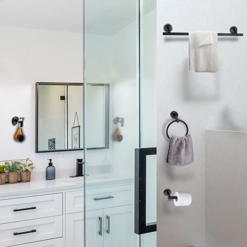 5-Piece Bath Hardware Set 24 in. with Mounting Hardware, Oil Rubbed Bronze