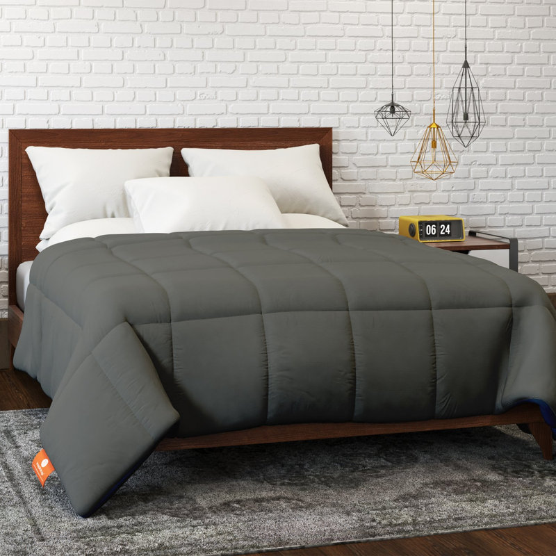 The Original Heavenly Down Alternative Hypoallergenic Microfiber Down Comforter Duvet Insert, Twin, Blue / Gray