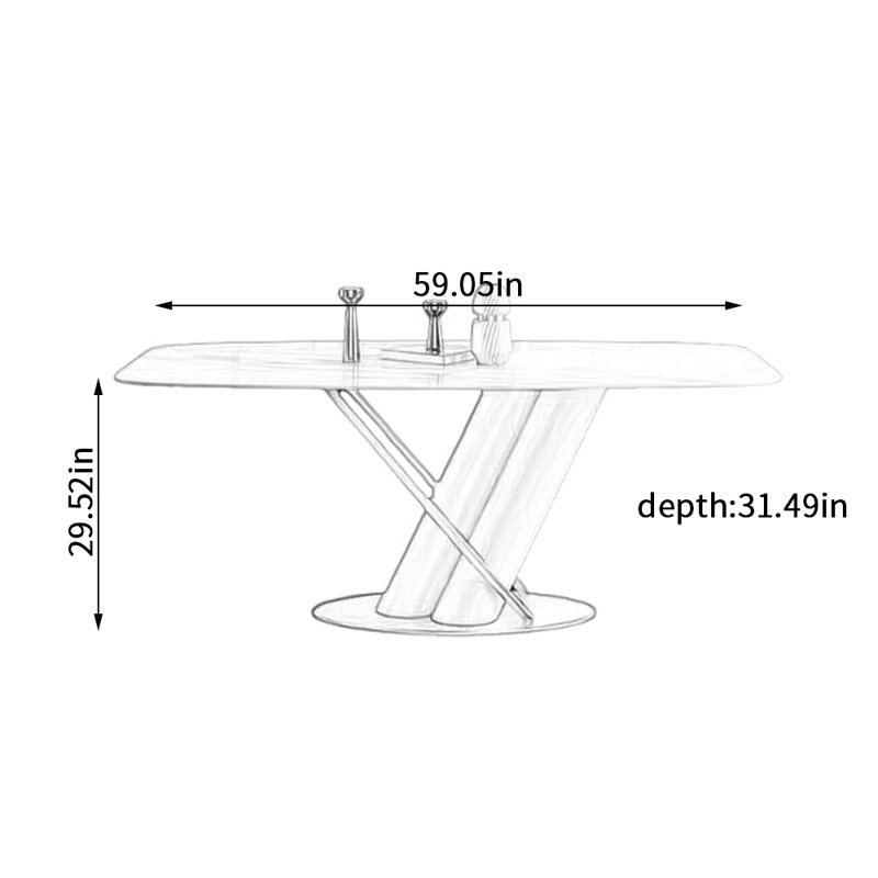 Doucet, H 29,52 po x L 59,05 po x l 31,49 po
