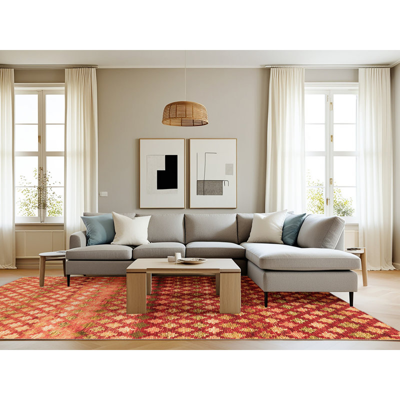 Tapis en chenille / polyester tissé à la machine Modoulamin, Rectangle 8 pi x 12 pi
