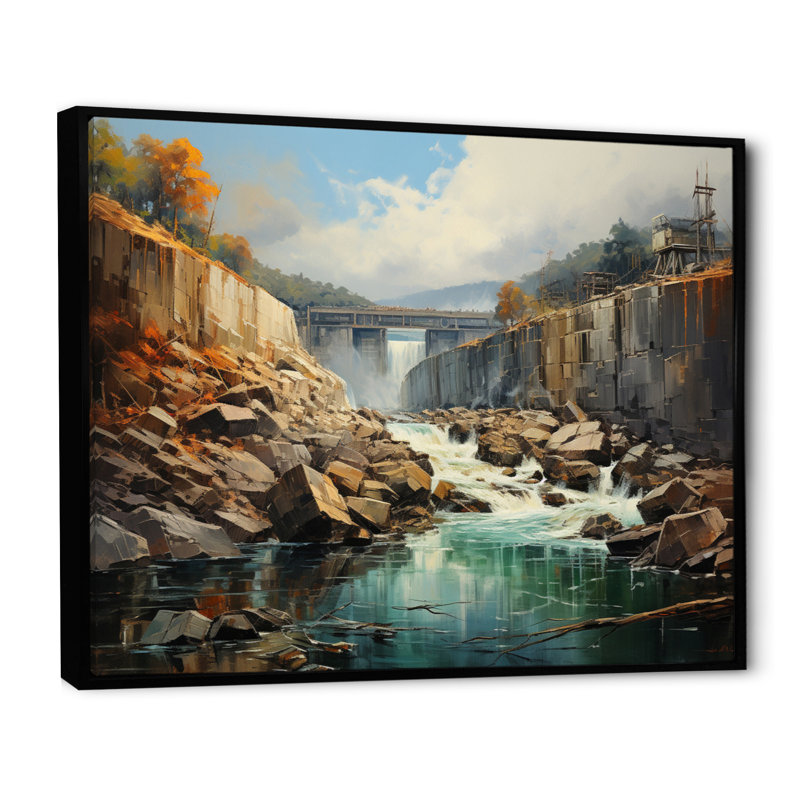 Bernadoni " Hoover Dam Nevada Arizona III ", H 30 po x l 40 po x P 1,5 po, Cadre flottant noir