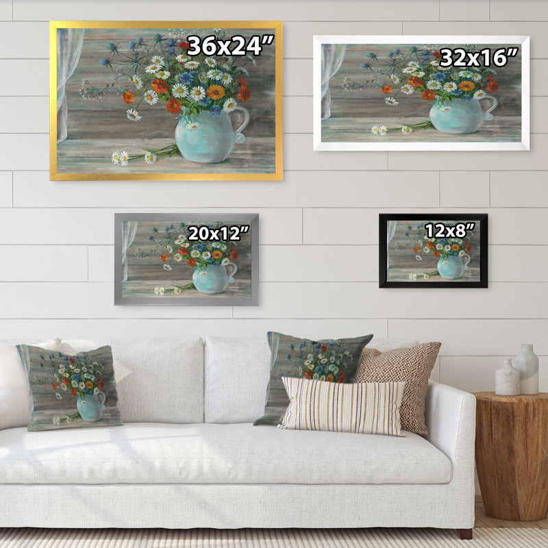 Still Life Flowers - Reproduction de photo sur toile, Cadre photo noir, H 8 po x l 12 po x P 1 po
