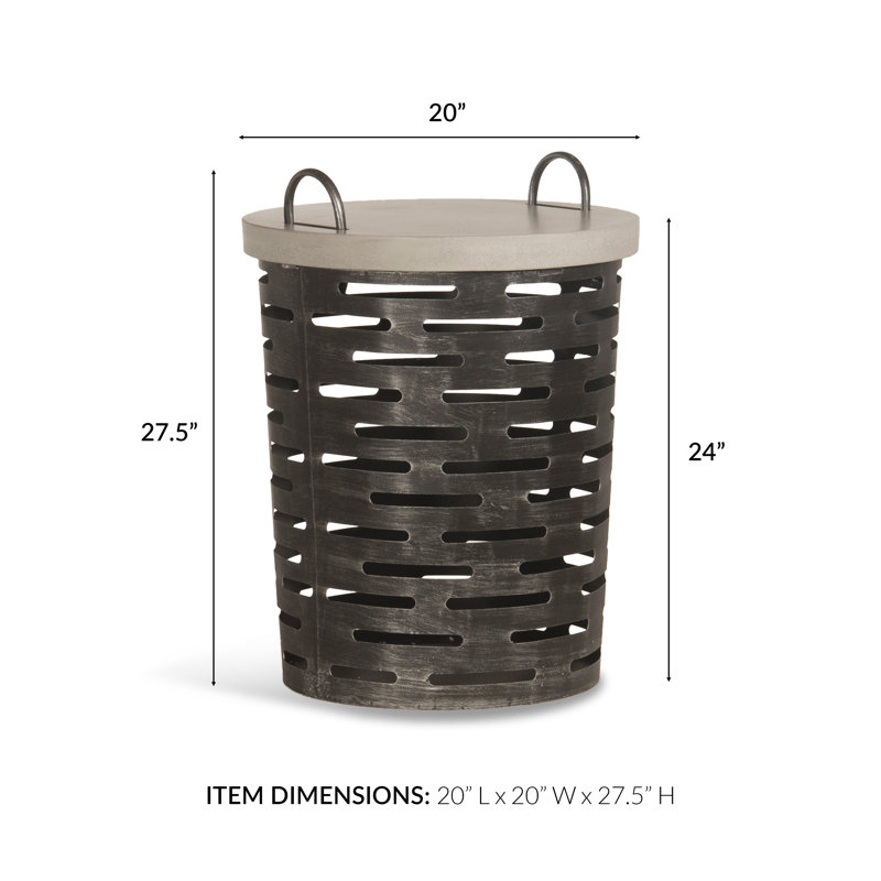 Aria - Outdoor Side Table w/ Removable Polished Concrete Top & Aluminum Base