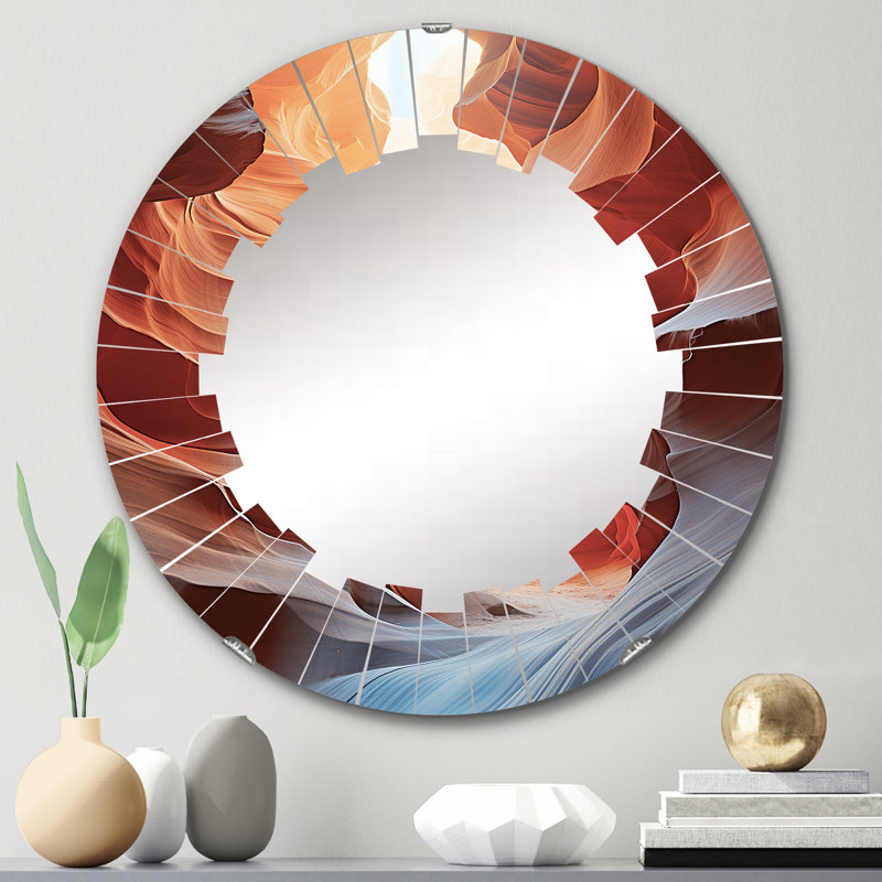 Varenna - Miroir mural rond Canyon, 24 po x 24 po