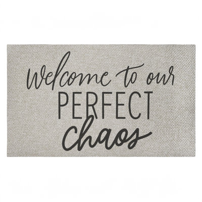 Welcome Perfect Chaos Outdoor Door Mat, design by Doodles.Ink., 18"x30"