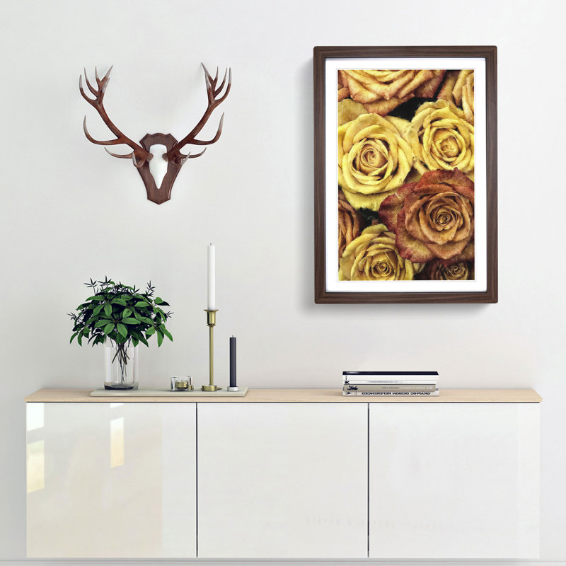 View of the Roses - Picture Frame Painting Print, 63cm H x 45cm W x 2cm D, Walnut Framed