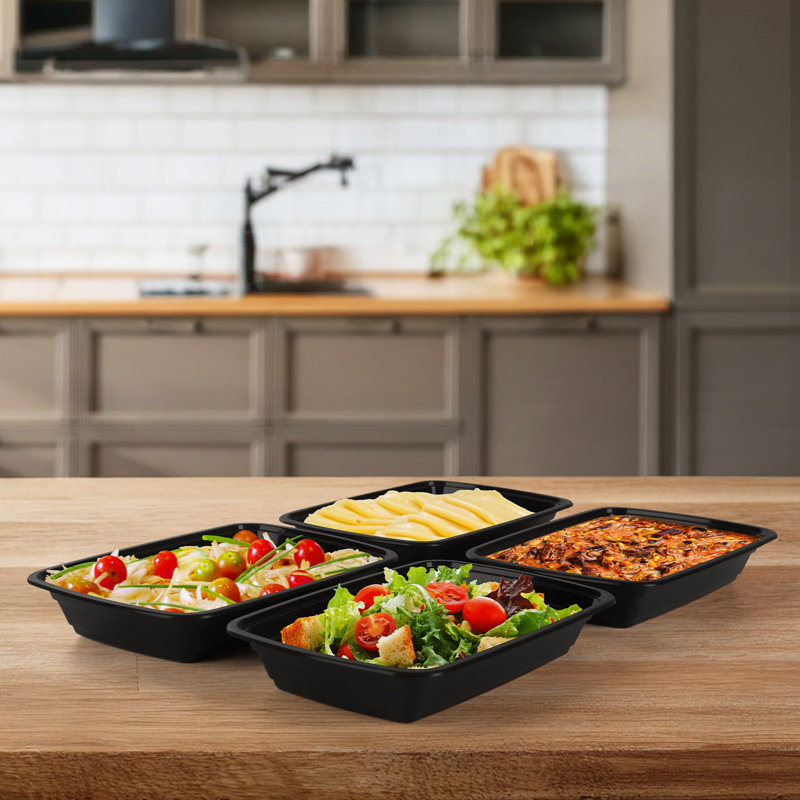 Disposable 28 oz Square Fast Food Containers - Pack of 50