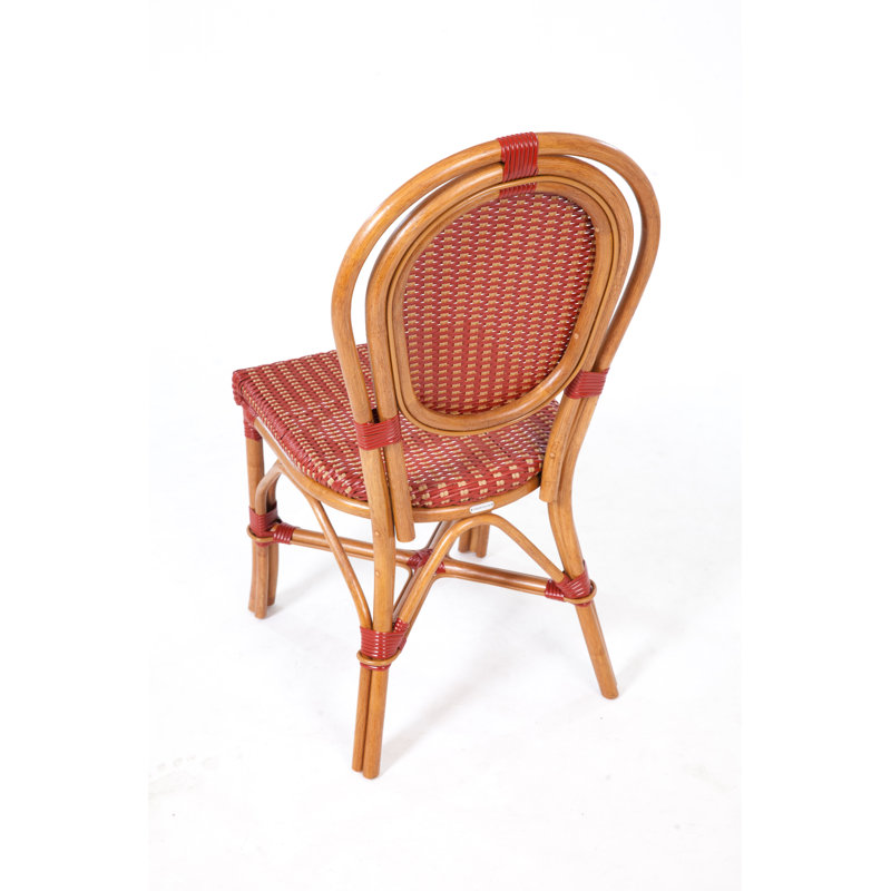 Chaise bistro blanche Paris - 4 chaises, Rouge / blanc