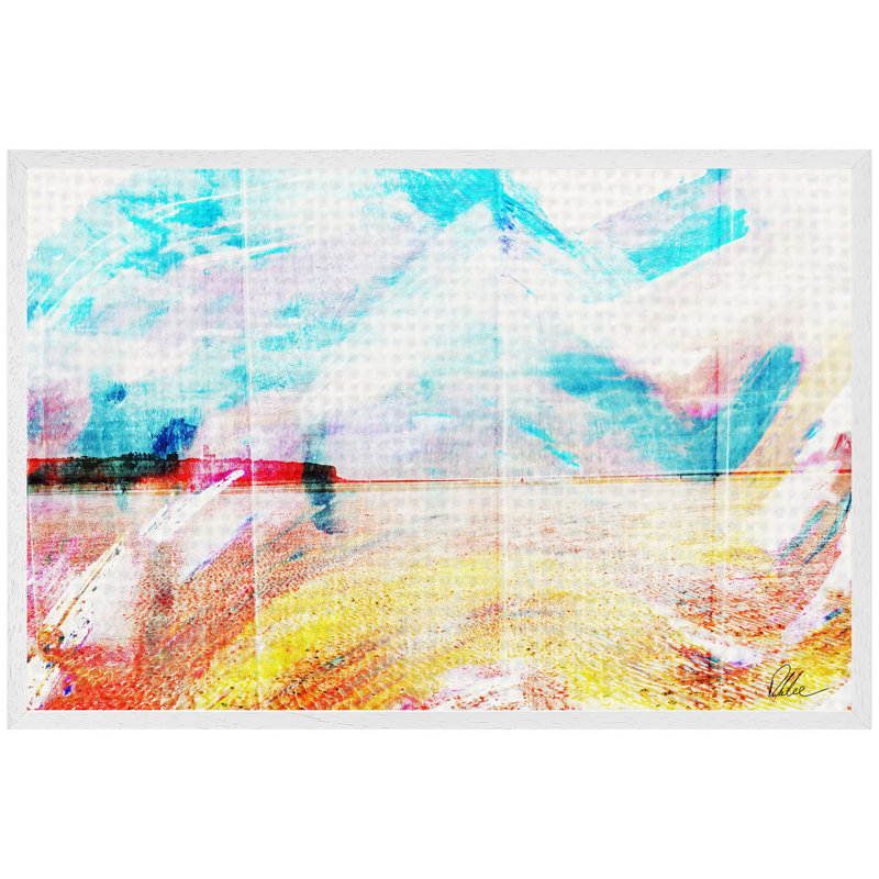 Beach View Cliffs Single Picture Frame Wall Art, 51cm H x 76cm W, White