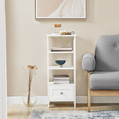 White Nightstand Bedside Table with 3-Tier, 29"H X 12"W by Ebern Designs