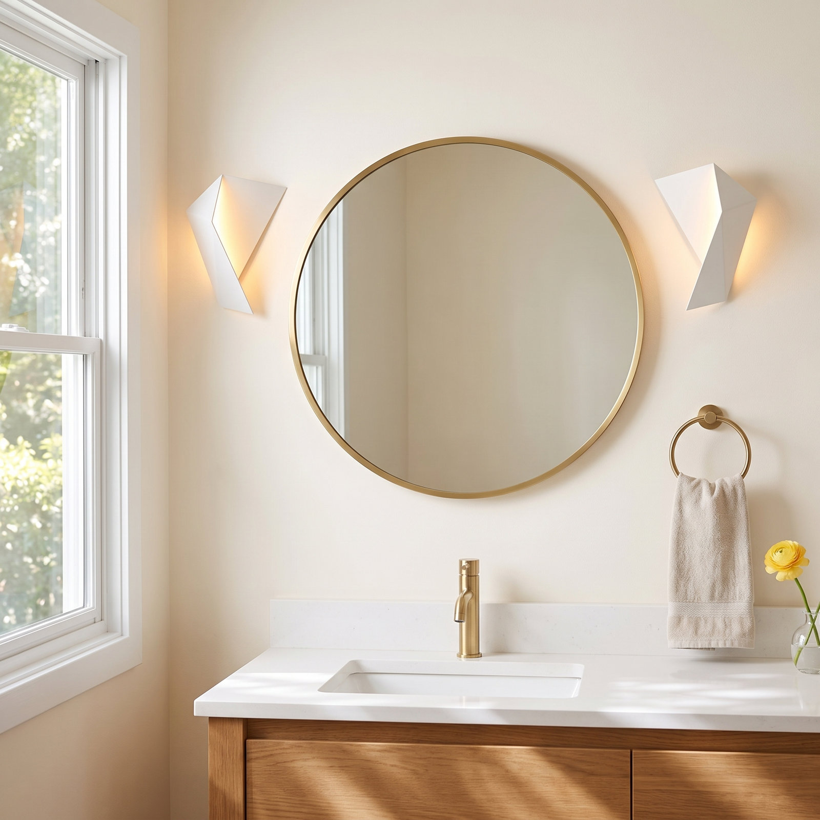Taro Single Dimmable LED Bath Sconce, White